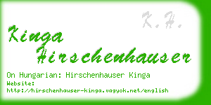 kinga hirschenhauser business card
